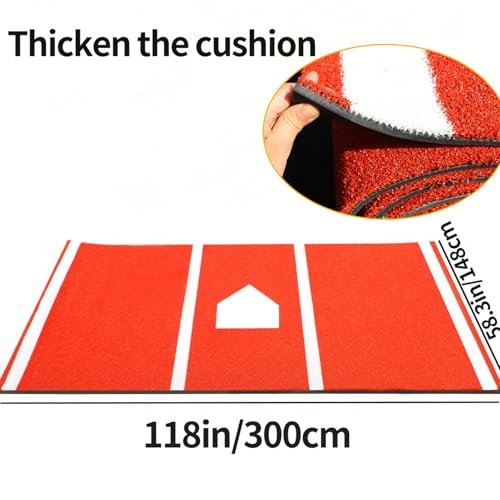 Qryovsa 10x5FT Baseball Softball Hitting Mat Turf for Practice Red Variation