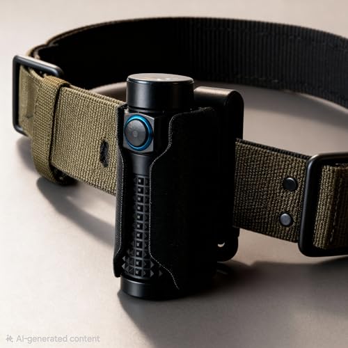 HoldMyGear Belt Clip Flashlight Holder for Olight Baton 3, Baton 4 & S1RII - Precision-Fit Belt Mount, 1.5" Wide