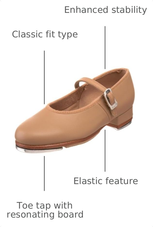 Children's Tap Shoes - Leather Tap Shoes for Kids with Tan 12.5 Variation
