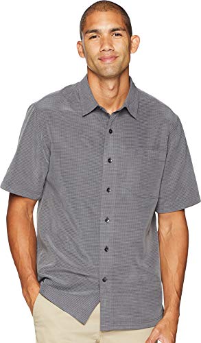 Men's Desert Pucker Short Sleeve Shirt - Asphalt Large with Temperature-Regulation Technology