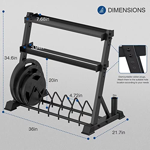ULTRA FUEGO 3-Tier Dumbbell Rack with Weight Plate & Kettlebell Storage