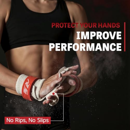 Gymnastics Leather Grip for Uneven Bars - Protec Elite Hook & Loop Medium - USA