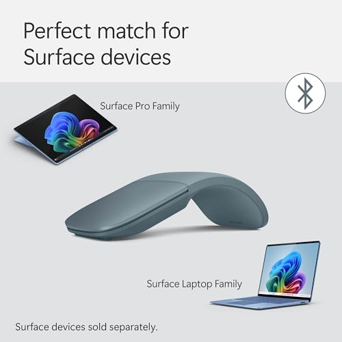 Microsoft Surface Arc Bluetooth Mouse - Ultra-Slim, Portable, Wireless, Full Scroll Plane, Compatible with Windows 11