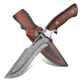 Purple Dragon Damascus Fixed Blade Knife 5.5 Inch with Sheath - Ideal Gift for Men