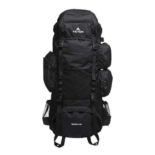 TETON 65L Explorer Hiking Backpack with Rain Cover – Durable Outdoor Pack
