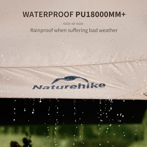 Naturehike 13x9.6ft Waterproof Camping Tarp with Poles - Rain Shelter & Sun Canopy