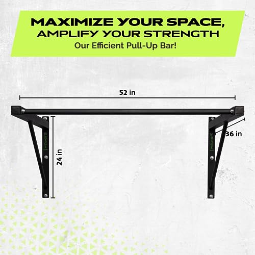Heavy-Duty Wall Mounted Pull Up Bar 500 lb Capacity for Home Gym