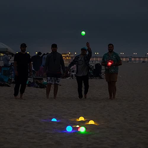 LED Bocce Ball Set - 100mm Regulation Size with Light-Up Balls & Carry Case