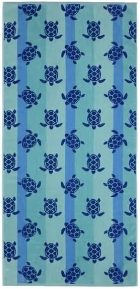 Stripe Cotton Beach Towels - Soft, Quick-Drying & Absorbent | 2-Pack in Teal