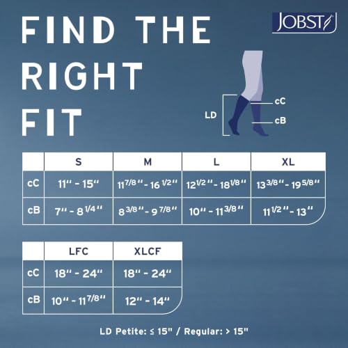JOBST Relief 20-30 mmHg Knee High Compression Stockings Large Black Closed Toe
