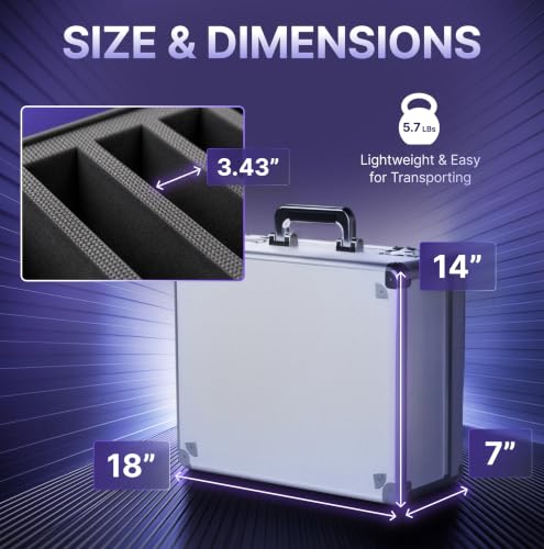 VALUN 160+ Premium Graded Card Storage Box Black 4 Row PSA Slab Case for Sports & Trading Cards