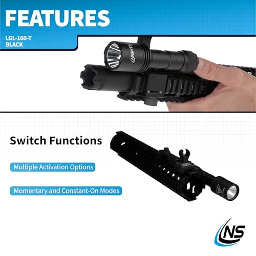 Nightstick LGL-160-T Turbo High Candela Long Gun Light Kit - 800 Lumens, Waterproof, 632m Beam