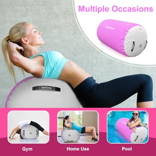 Pink Gymnastics Air Barrel Tumbling Trainer - No Pump, 4ft x 2.5ft