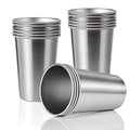 16 Pack 16oz Stainless Steel Pint Cups - Unbreakable, Stackable Drinking Glasses