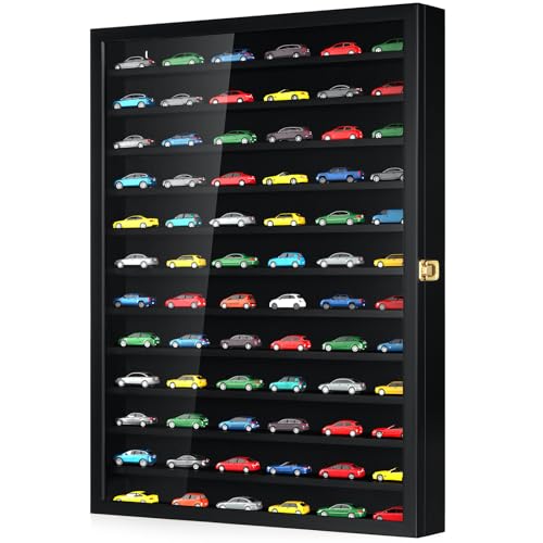 TJ.MOREE Large 1/64 Scale Model Car Wall Display Case with Lockable Door