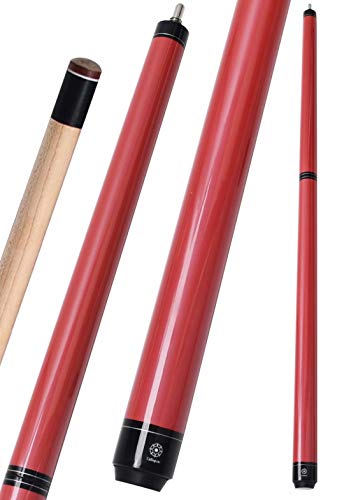 Heavy Hitter Jump Break Pool Cue 3-Pieces 14mm Phenolic Tip - Red 21oz