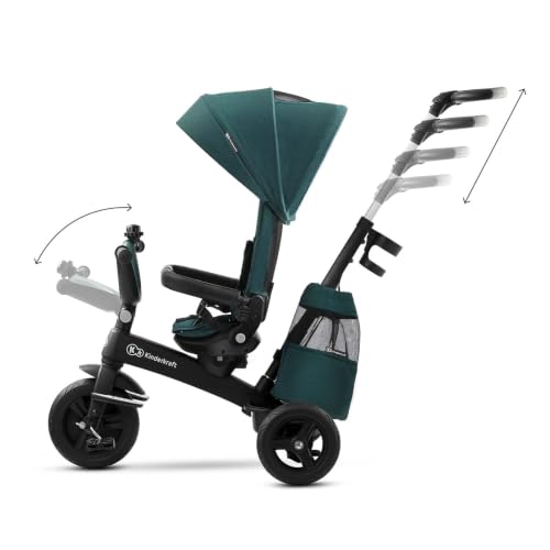 Kinderkraft EasyTwist 5-in-1 Kids Tricycle with Reversible Seat - Green