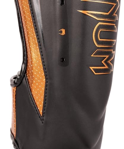 Venum Elite Evo Shin Guards - Black & Bronze, Medium, MMA Protective Gear