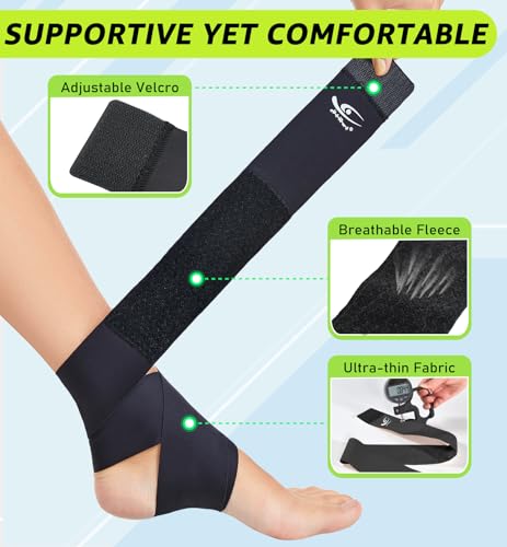 Ultrathin High-Elastic Ankle Wraps Brace for Men Women Kids - Black Small Pack of 2