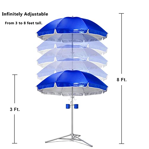 Wondershade Royal Blue Portable Sun Shade Umbrella with Tripod Base & Accessories