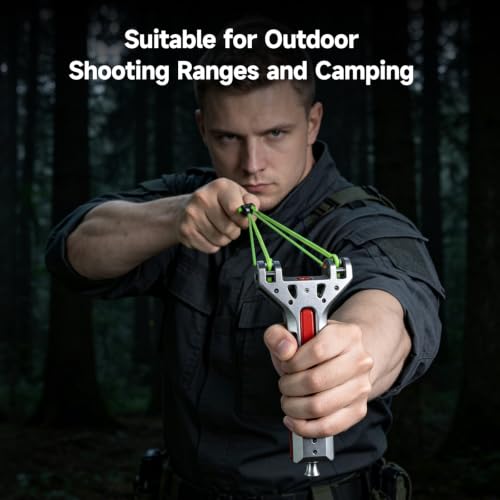 Catch&Hunt Professional Aluminum Slingshot for Adults with Refill Storage & Emergency Breaker