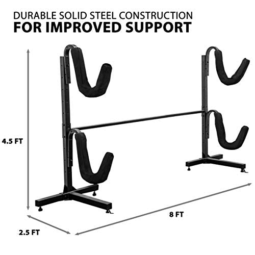 Freestanding Kayak Storage Rack 2 Level Heavy Duty Indoor Outdoor