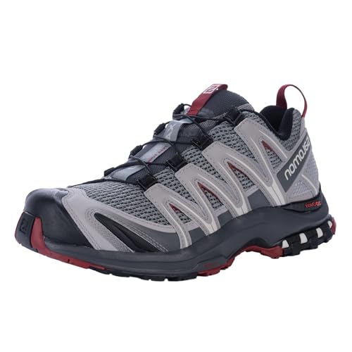 Salomon Men’s XA PRO 3D Trail Running Shoes - 10.5 Monument/Ebony/Red Dahlia