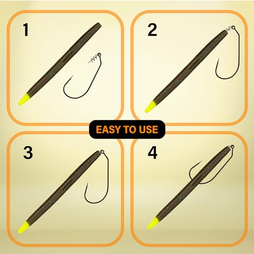 Reaction Tackle 4/0 Swimbait Hooks for Bass Fishing - Soft Plastic Lure Hooks with Spring Keeper - 25 Pack