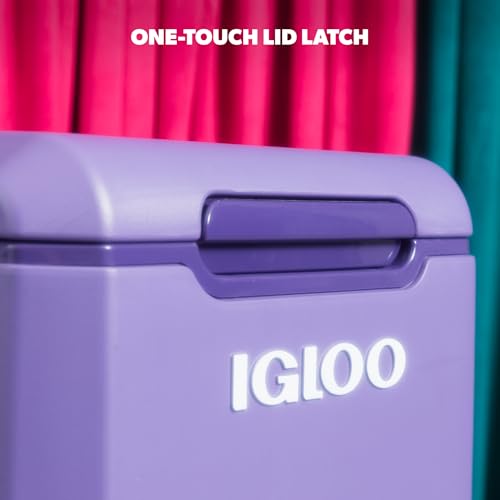 Igloo Dusted Grape Spinner 360 Cooler - Insulated Hard Shell Picnic Rolling Ice Chest