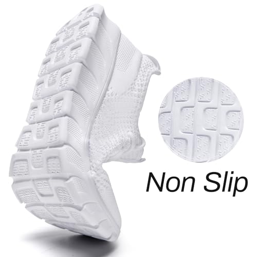 Men's Running Tennis Shoes Gym Sneakers Walking Athletic Shoes - White 10/B