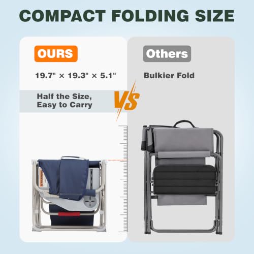 Nabu1-2pc SUNNYFEEL Oversized Camping Director Chair with Side Table & Cup Holder