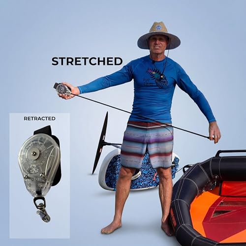 Blue Planet Zero Drag Retractable Leash for Wingfoiling & SUP - Tangle-Free, Saltwater Resistant
