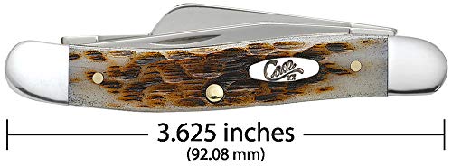 2.5-Inch Medium Amber Bone Stockman Pocket Knife with Stainless Steel Blades - Amber Handle