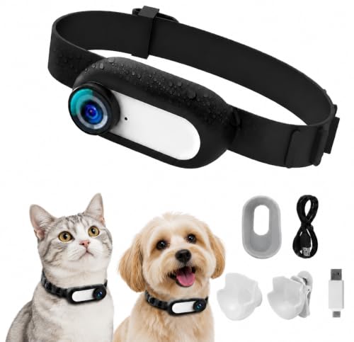 Mini HD 1080P Pet Collar Camera with Video Recording, Wide-Angle Lens, 170° Field of View