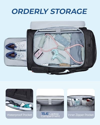 Large 63L Gym Bag for Men Sports Backpack Duffle Travel Hiking Black