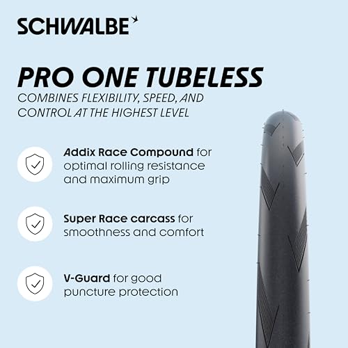 Schwalbe Pro One TLE Road Bike Tire 700x32C Tubeless Easy Puncture Protection