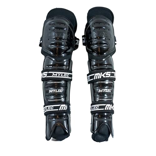 9-Inch Black Lightweight Hockey Shin Guards with Hard Shell & Breathable Fit