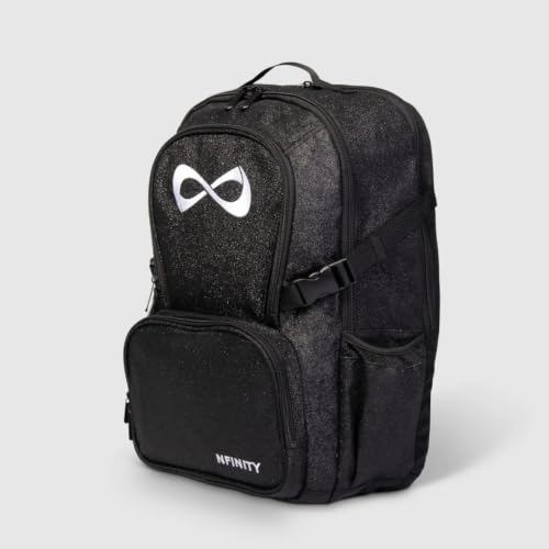 Nfinity Sparkle Cheer Backpack Black & White Logo Lightweight Sports Bag