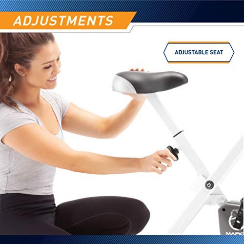 Foldable Upright Exercise Bike with Adjustable Resistance - White Variant