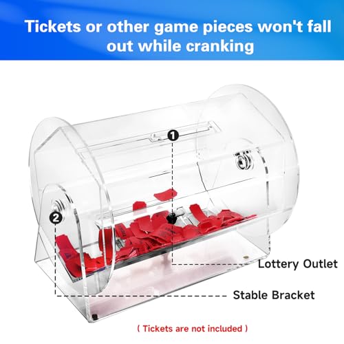 Small Acrylic Raffle Ticket Drum Holds 2000 Tickets - Secure, Fair Draw