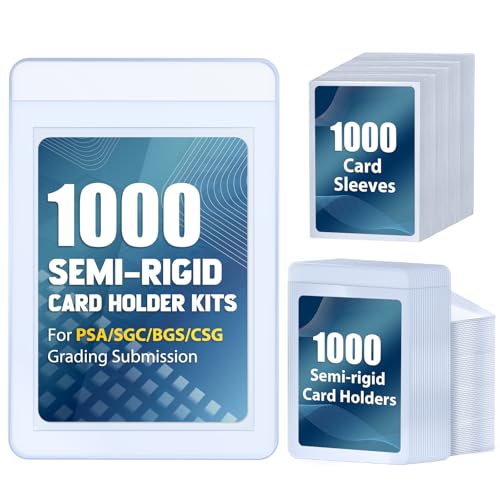 SAMYUCHO 2000pcs Semi-Rigid Card Holder & Penny Sleeves Set 1000pcs Each