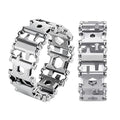 Multitool Bracelet 29-in-1 Utility Wristband for Camping Hiking Sailing - Silver