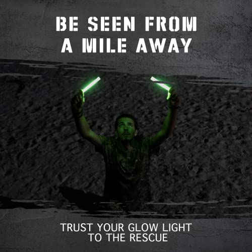 Green Emergency Glow Sticks 12 Hour Duration - 100 Pack, Industrial Grade Survival Lights for Camping, Power Outages, and Safety - Variation: Green
