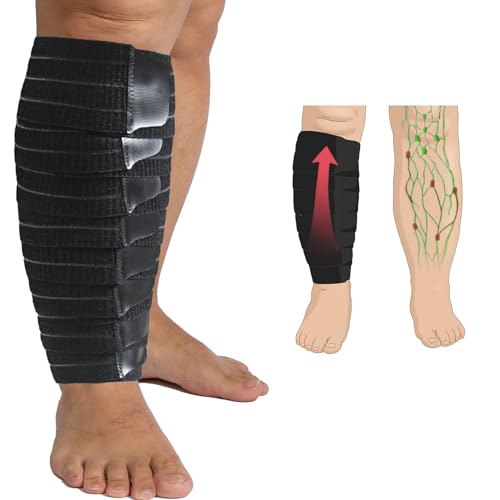 Calf Compression Wrap XX-Large - Adjustable Lymphedema Edema Swelling Relief, Breathable Anti-Slip Support