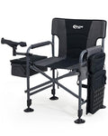 Portable Fishing Chair with Rod Holder, Cooler Bag & Adjustable Swivel Feet