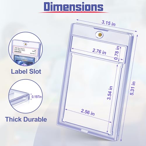 Kitoyz 100-Pack Magnetic Card Slabs - Acrylic Graded Card Holder, Secure Locking