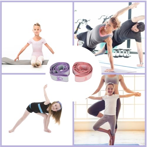 Elastic Yoga Stretching Strap with Loops - Physical Therapy & Pilates Resistance Band - Variation 02