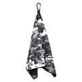 Dirty Caddie Golf Magnetic Towel, Microfiber Waffle Design with Clip- Industrial Strength for Strong Hold to Golf Bags, Carts & Clubs (White and Grey Camo)