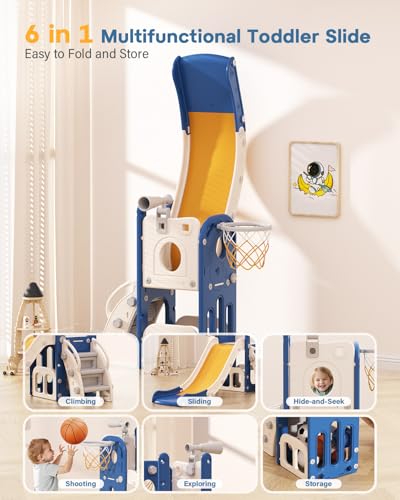 Babytronic 6-in-1 Toddler Indoor & Outdoor Climber Playset Blue & Yellow