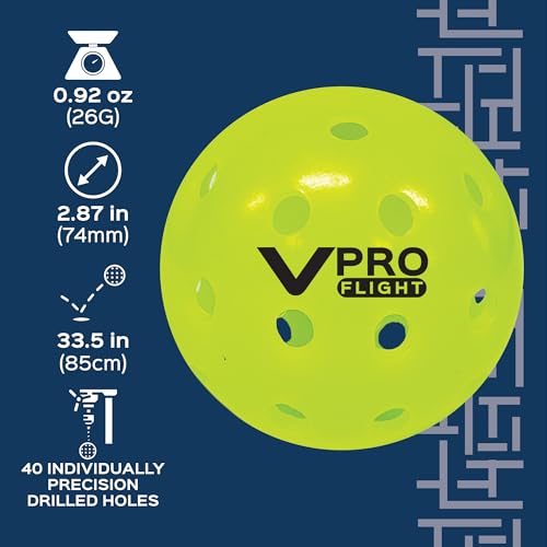 Vulcan VPRO Flight Pickleball 36-Pack - Hi-Vis Green Official Outdoor Ball
